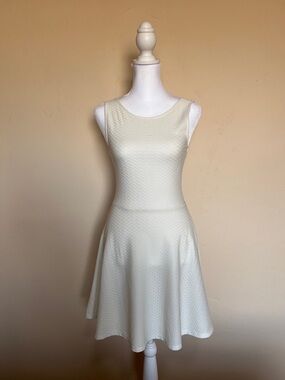 Sleeveless Ivory Fit-and-Flare Dress